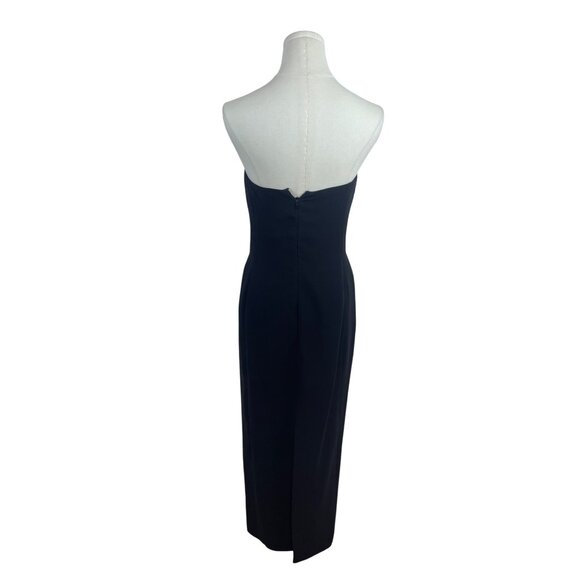 Helen Morley Strapless Black Midi Dress W/ Glitter Bust & Sheer Wrap Szize 10 - Picture 4 of 9